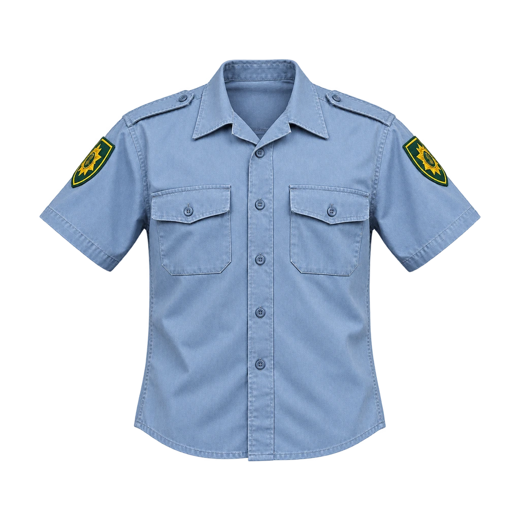 Police Shirt Short Sleeve — Blue