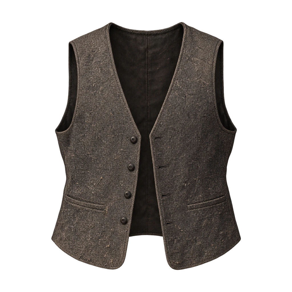 Woven Waistcoat — Charcoal